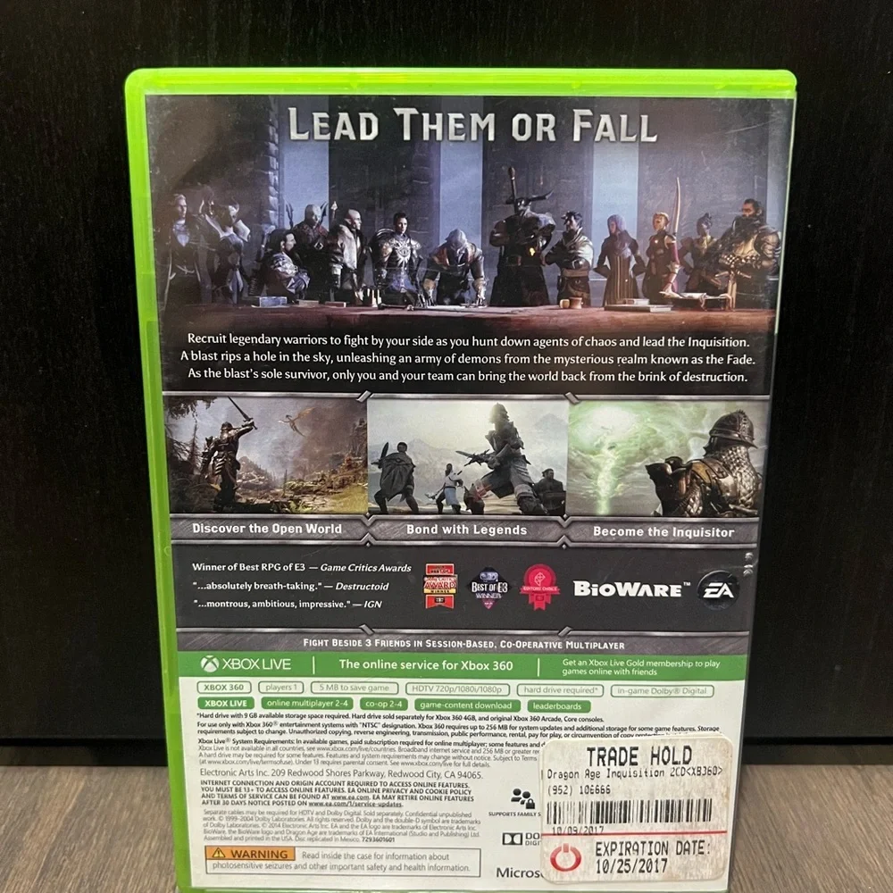 Dragon Age: Inquisition Xbox 360 Game Discs Case Inserts Tested 2 Disc Set